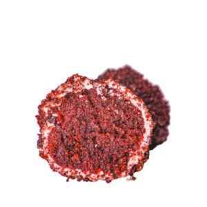 A bite-sized piece of our signature red velvet cake, rolled in cream cheese frosting, and coated in red velvet cake crumbs for a delightful finish.